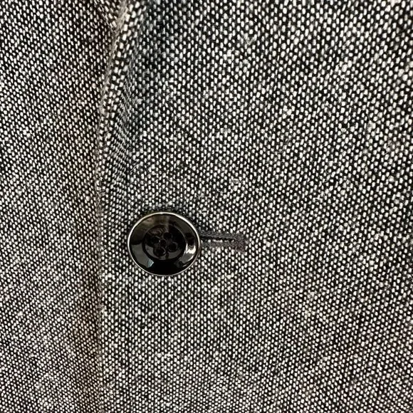 H&M black gray elbow patches contrast trim slim fitblazer sport jacket 44R